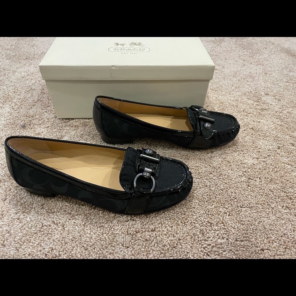 Coach Elkie Black Driving Moccasins Loafer Size 6.5 - Picture 8 of 8